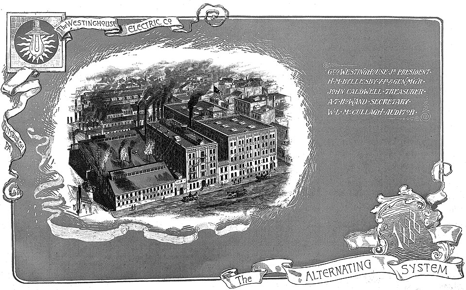 1888年のウェスティングハウス・エレクトリック社のカタログ表紙