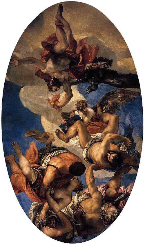 悪徳を雷で罰するゼウス（ジュピター）の寓意画