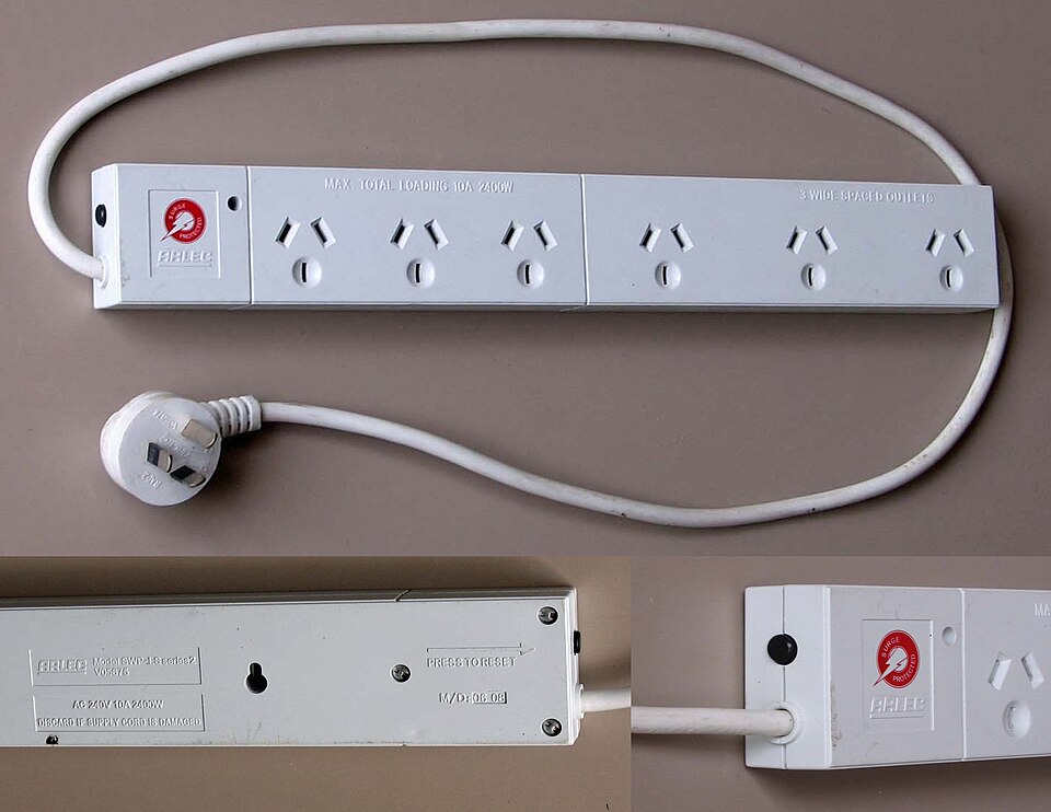 Australian 10 A Power Board with Overload Protection